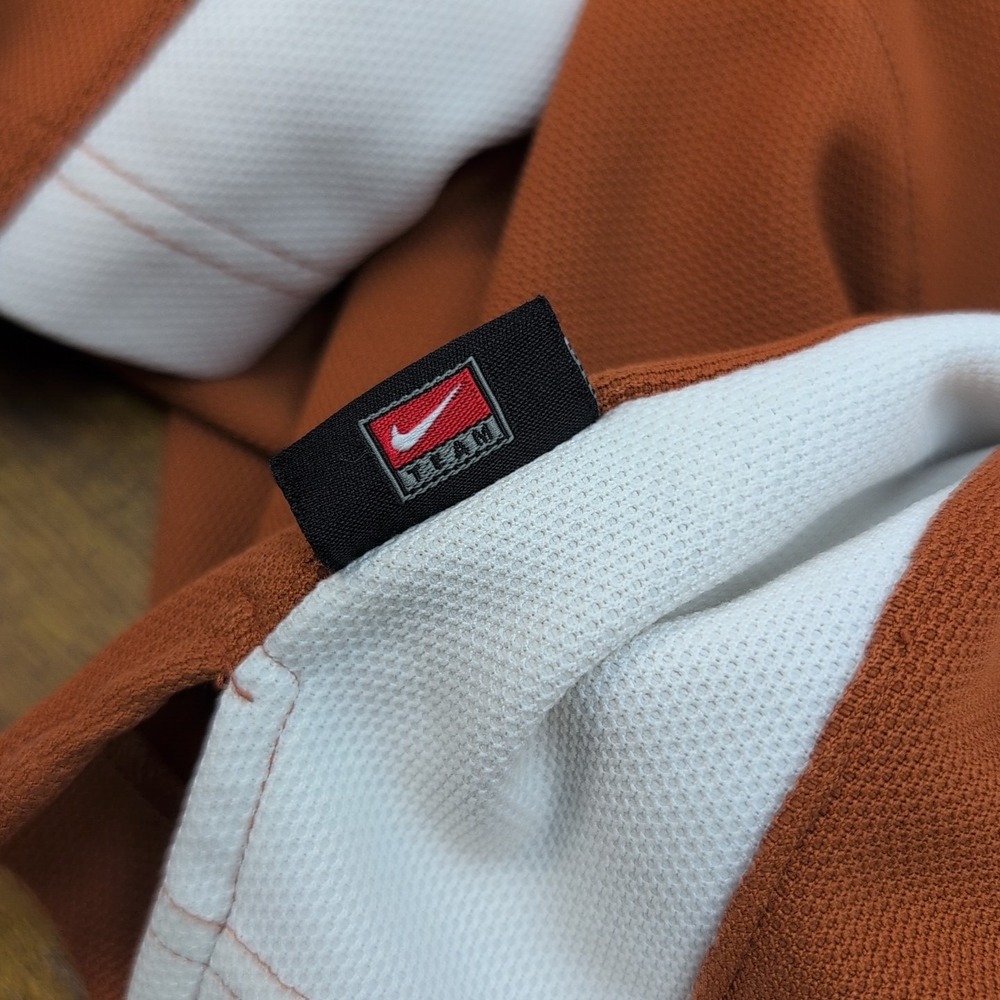 Vintage Nike Dri-Fit UT Texas Longhorns Polo Shirt Mens Large Orange - Picture 11 of 12
